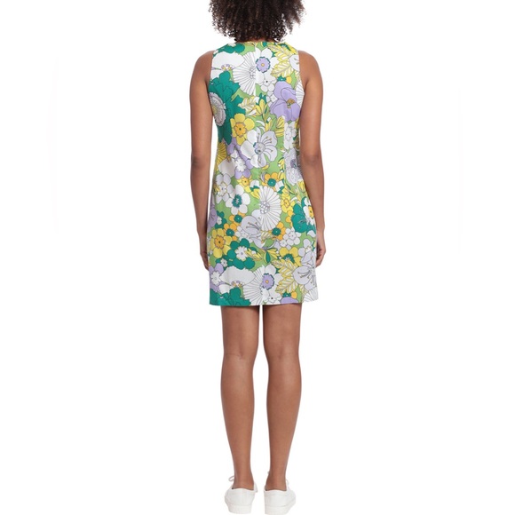London Times Sleeveless Printed Cotton Sheath Dress - Picture 2 of 3